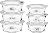 Vista 10 de Recipientes de vidrio para alimentos con tapa de vidrio, recipientes de almacenamiento de alimentos aptos para microondas, paquete grande de 4