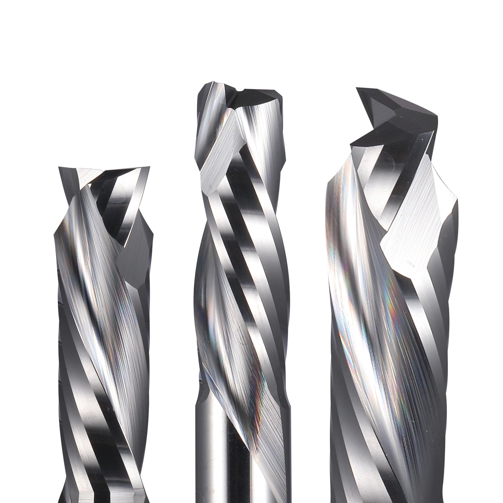 Fresas,Fresas de Metal Duro, 2 Piezas de Brocas de compresión de carburo for Fresas de Extremo Ascendente y descendente, Brocas de fresado en Espiral de Dos Ranuras(8.0x25x60L)