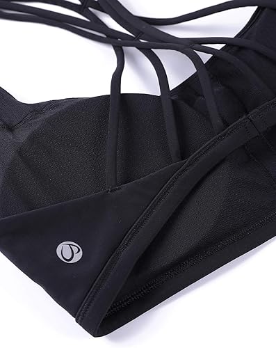 Miniatura 7 de CRZ YOGA Brasier deportivo con tiras para mujer, espalda cruzada, acolchado, soporte medio, inalámbrico, gimnasio, entrenamiento, yoga