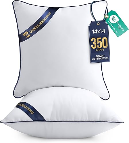 Miniatura 20 de Utopia Bedding - Relleno de almohadas decorativas (paquete de 2, color blanco), almohadas para sofá, cama y sofá de 12 x 12 pulgadas, relleno