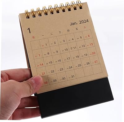TEHAUX Table Standing Desk Calendar Small Desk Calendar Paper Tabletop Month Calendar