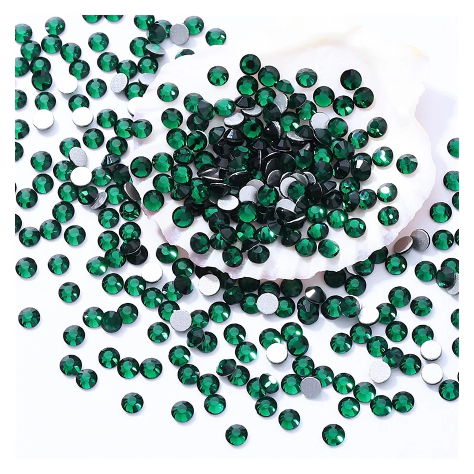 Strasssteine Grün SS4-SS34 Kristallbesatz Strasssteine ​​Bling Bling Kleber auf Glasperlen Flache Rückseite Nagel(SS20-1440pcs)