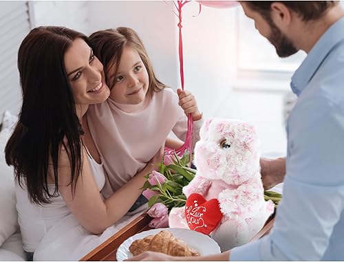 Miniatura 6 de DolliBu Cerdo sentado de peluche con texto en inglés "I Love You", bonito regalo de animal de peluche para el día de San Valentín, cumpleaños,