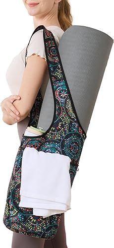 Bolsa para esterilla de yoga neopreno, ligera, espaciosa, bolsillo grande con cremallera, ideal para gimnasio, yoga y esterillas de fitness