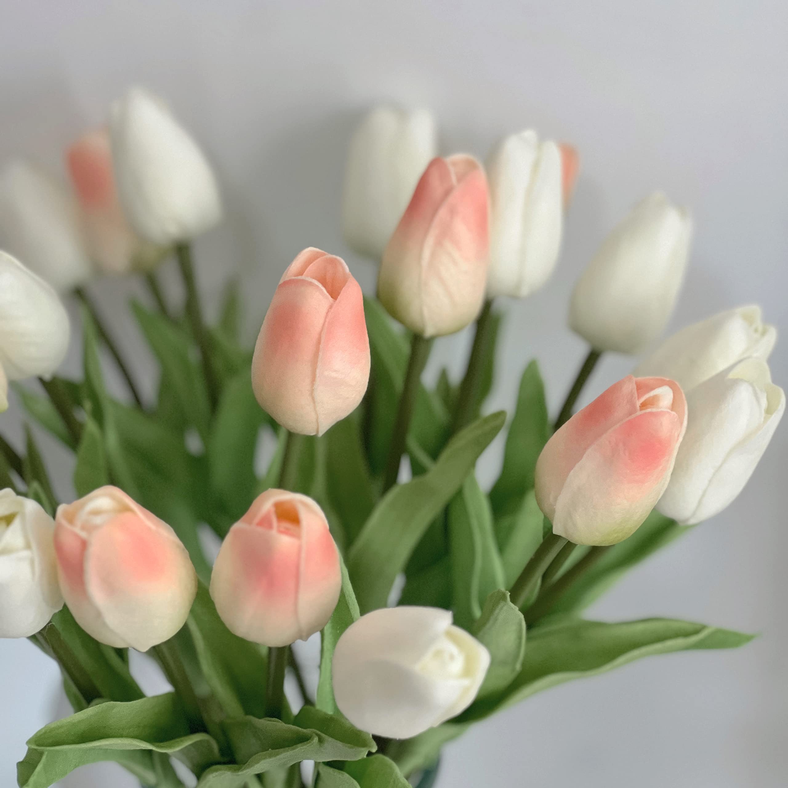 EasyLifeStore 20 Tulipani Artificiali Realistici 32 cm, Fiori Finti in