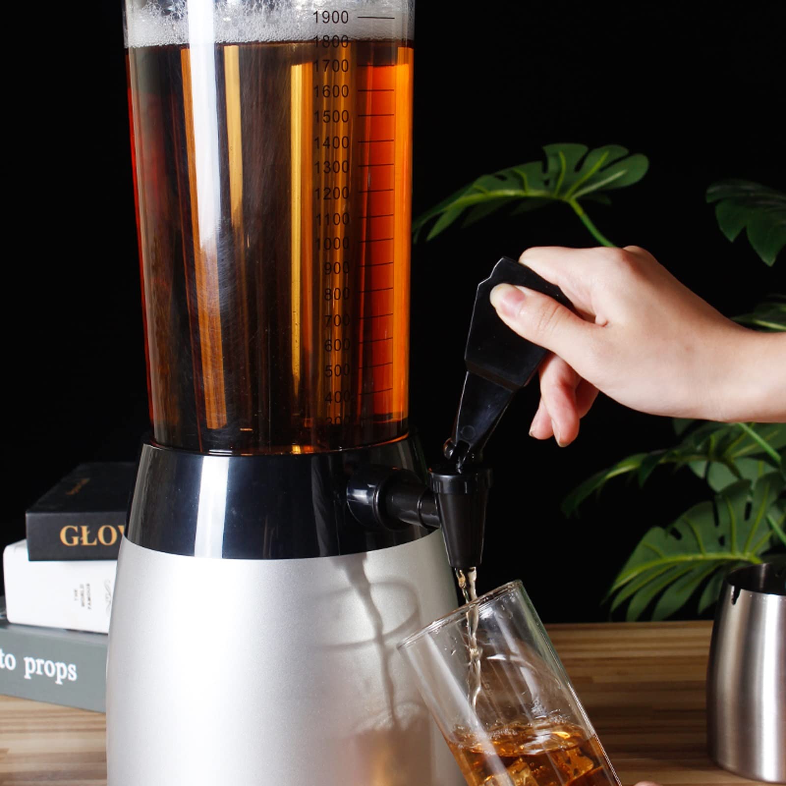 Torre de cerveza Bebidas del dispensador de Torre Dispensador de cerveza de 2,5 l, gran capacidad, barril de cerveza comercial, máquina de cerveza de barril con grifo, dispensador de bebidas for el ho