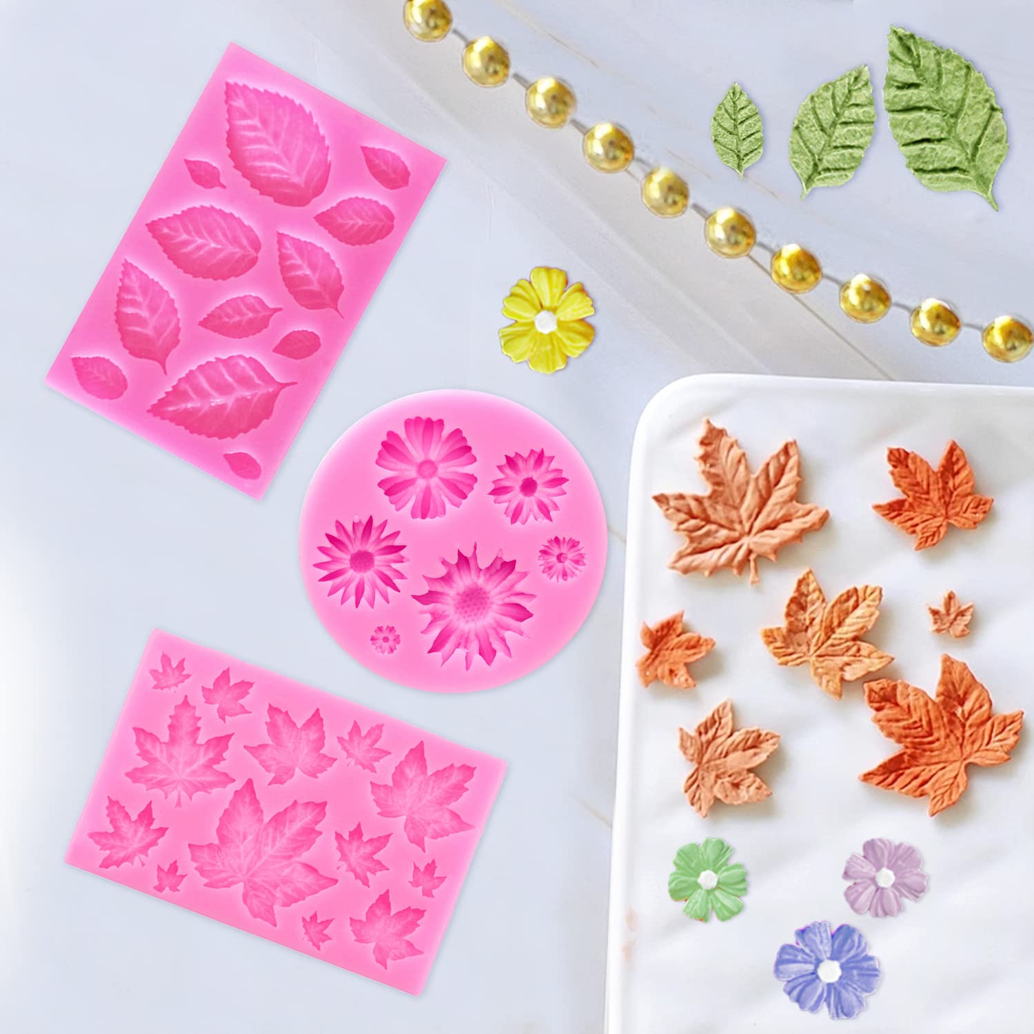 Stampi Per Cioccolato Caramelle Stampi Silicone A Forma Di Fiore - Set 4 Pezzi Per Dolci E Torte Stampi Cottura Riutilizzabili