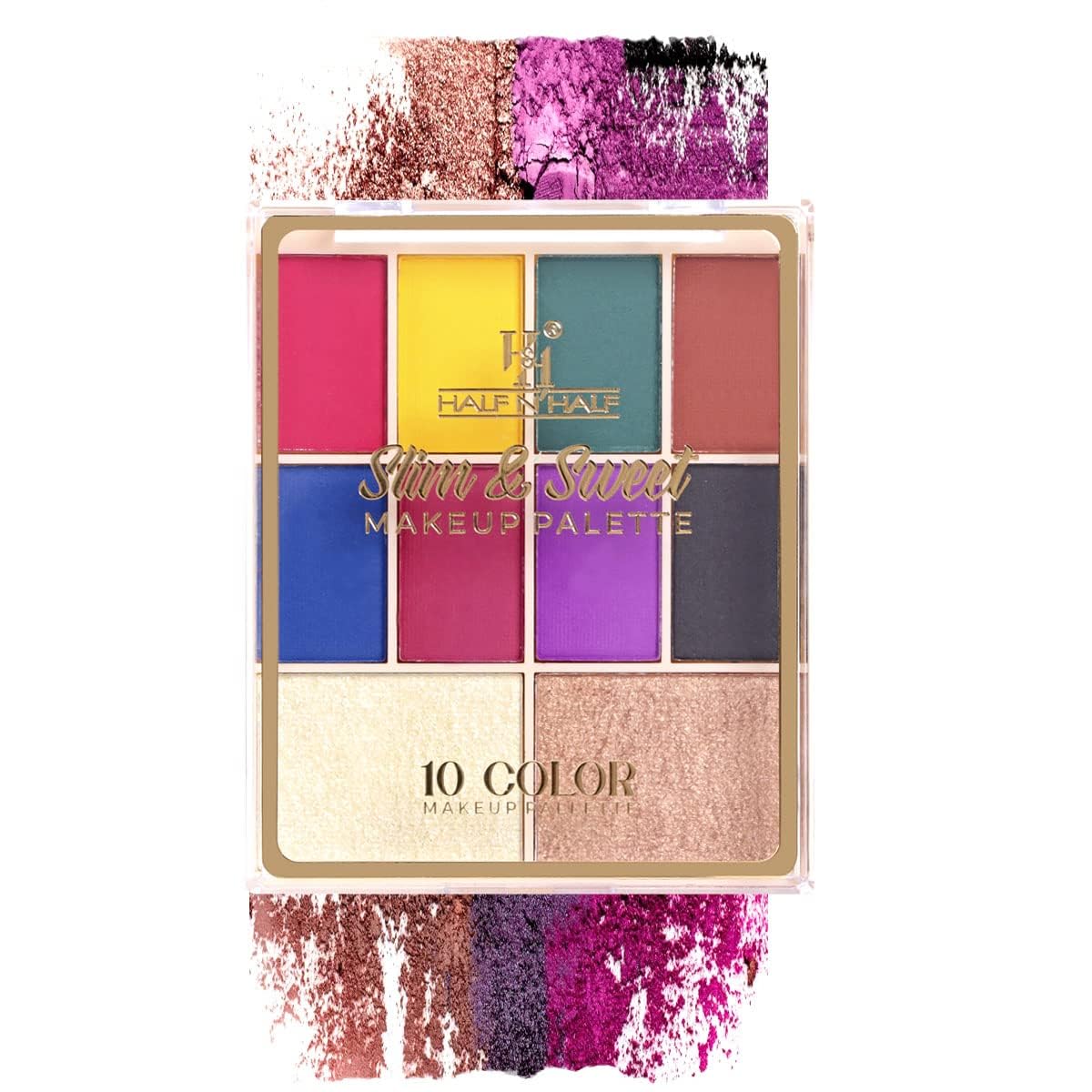 Slim & Sweet Makeup Palette, 8 Eyeshadow, 2 Baked Highlighter, Long Wearing And Easily Eye Makeup Palette, Multicolor-01 (11.5gm) SH-7711-MT-image-20