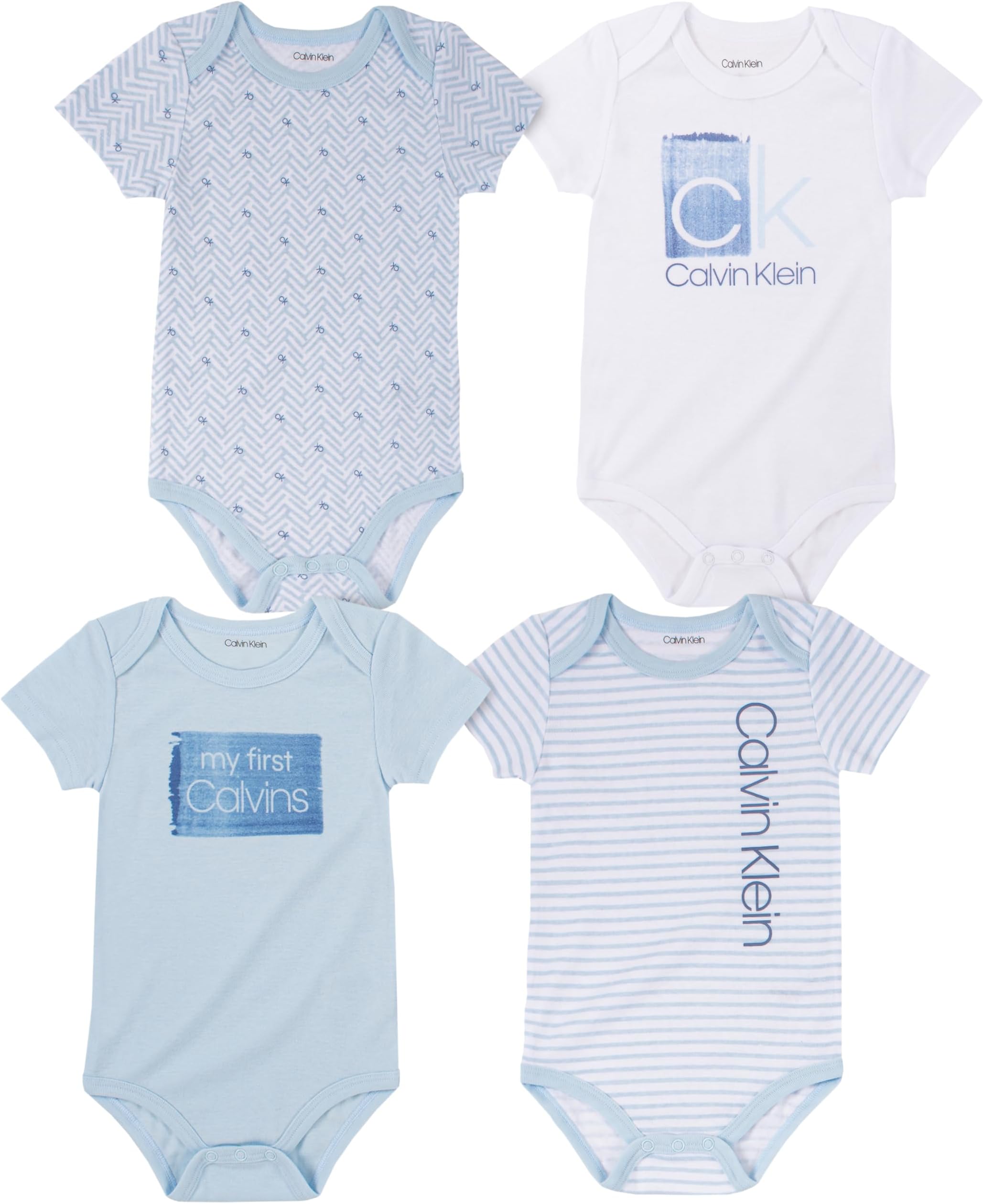 Calvin Klein baby-boys 4 Piece Pack Bodysuits