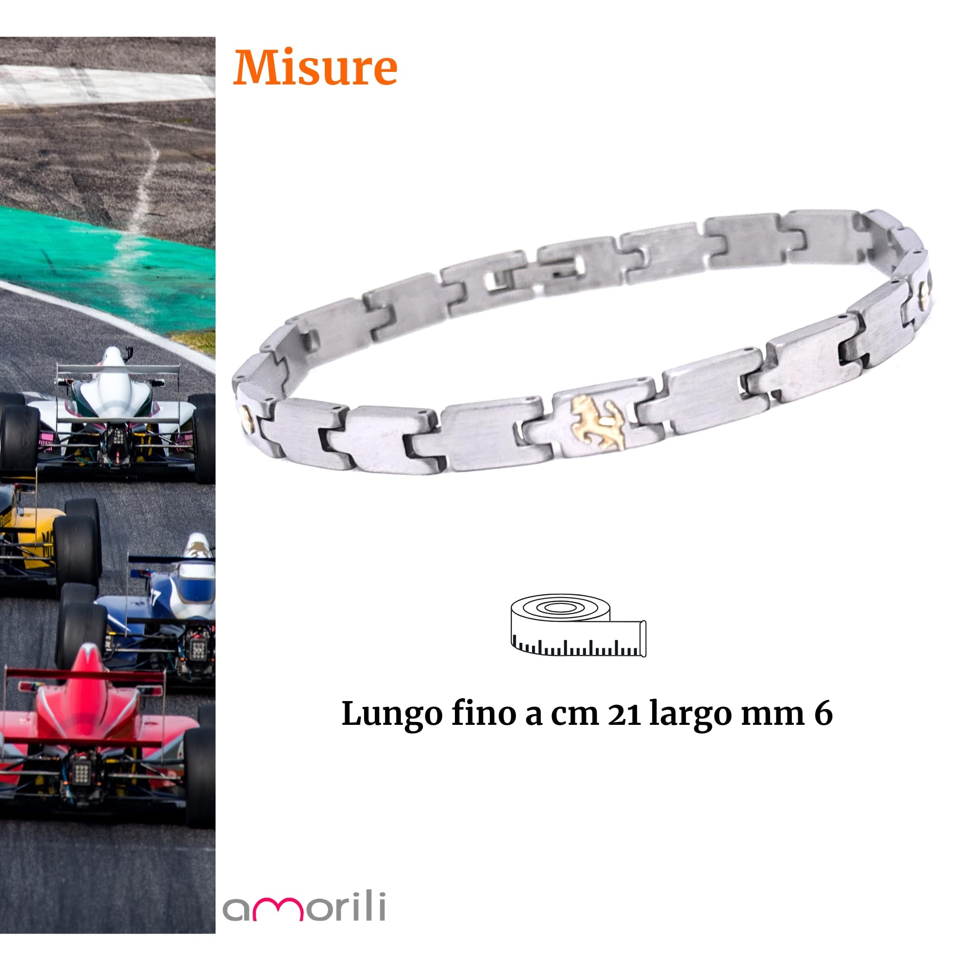 Bracciale con cavallino rampante uomo cavalluccio bcc3102