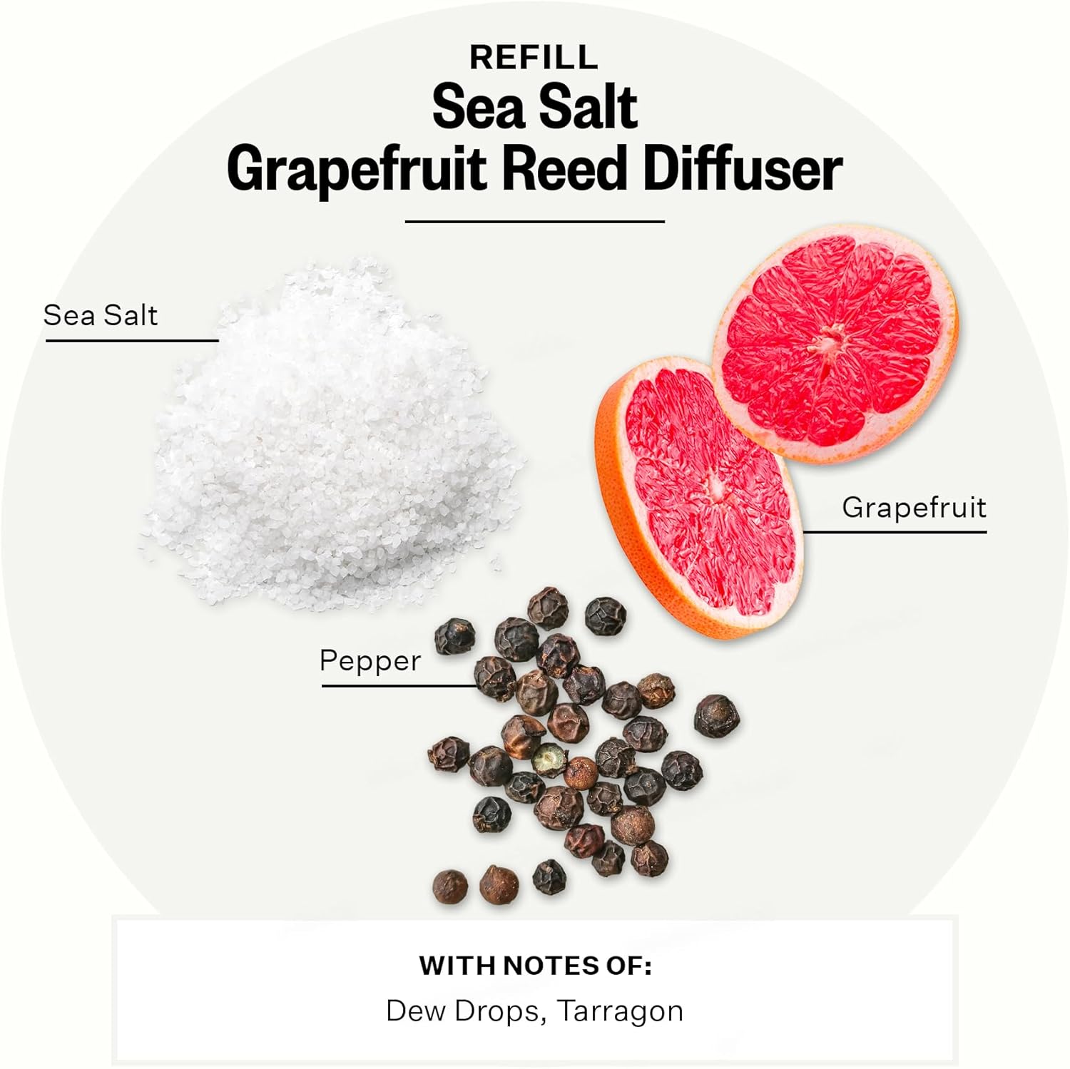 Apotheke Luxury Scented Oil Reed Diffuser Liquid Refill (Sea Salt Grapefruit) - Premium Home Fragrance Diffuser Refill Set with Sticks - Image 2