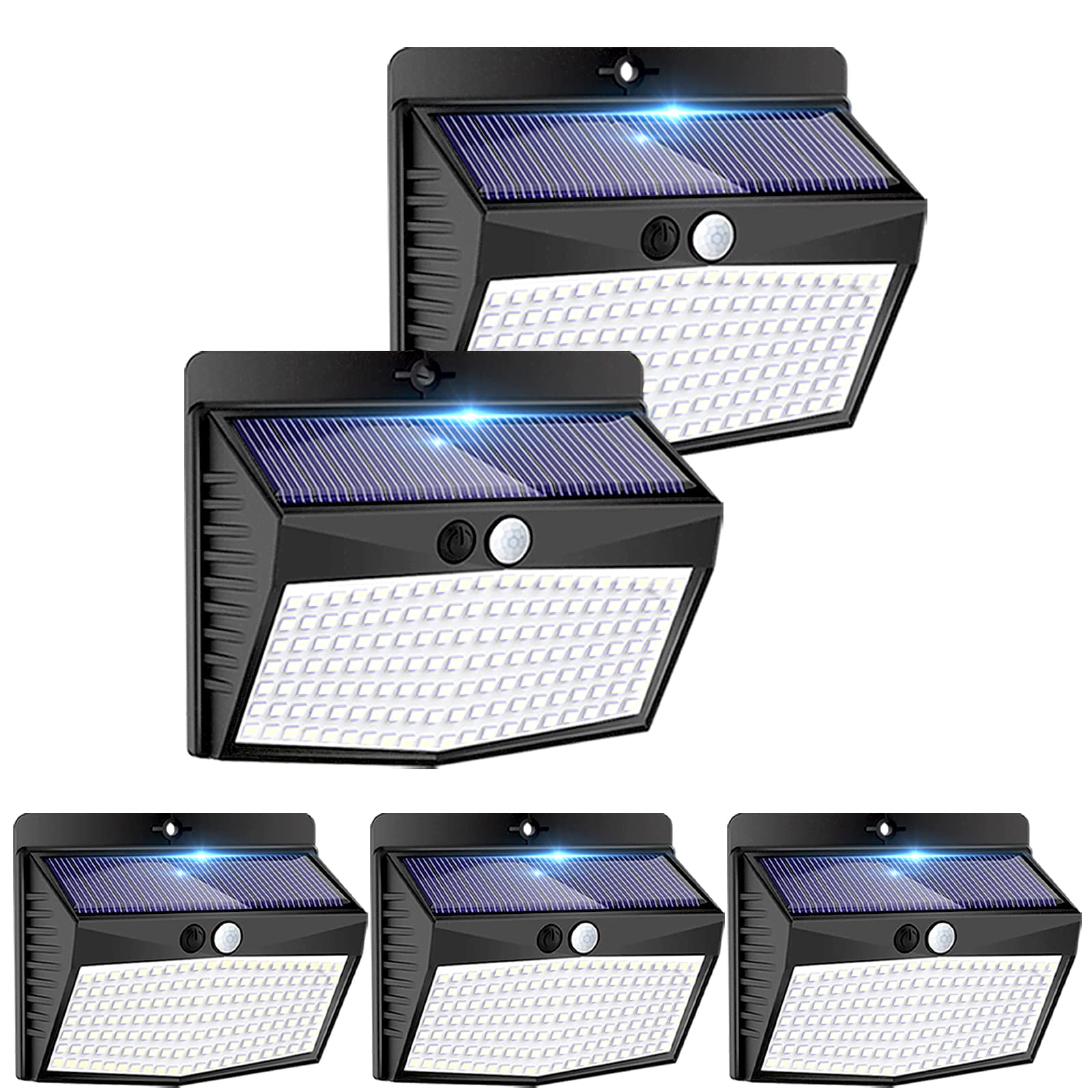 Peasur 5 Stück Solarlampen für AußEn mit Bewegungsmelder,138LED 180°Solarleuchten für AußEn 3 Modi LED Solar Wasserdichte Solarleuchte mit Bewegungsmelder für Wandleuchte Garten
