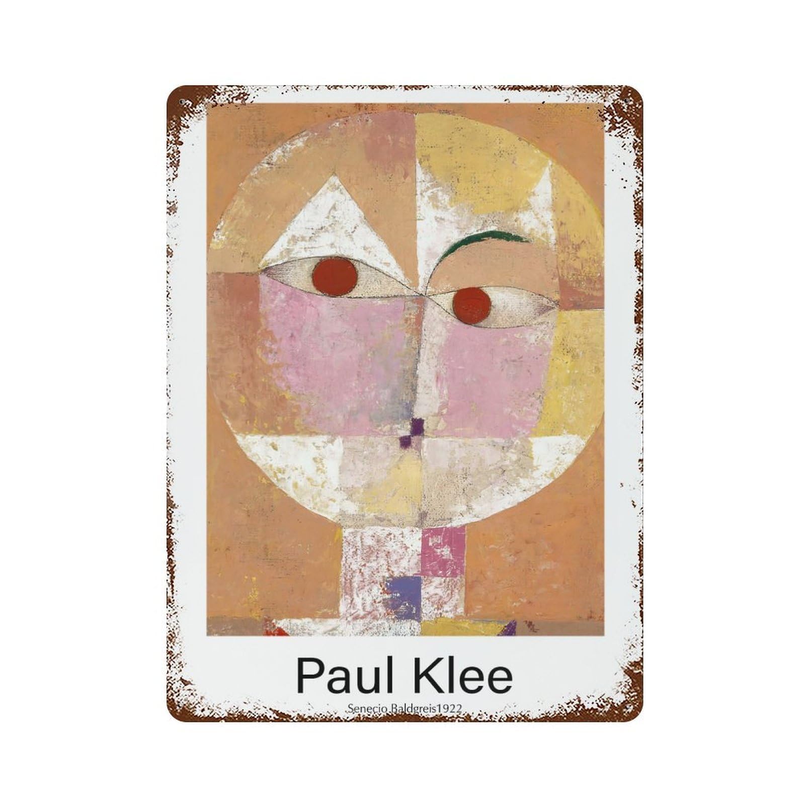 Senecio by Paul Klee Decorative Tin Sign 15.7"x11.8", Shabby Chic Decor for Garage, Pub Or Kitchen