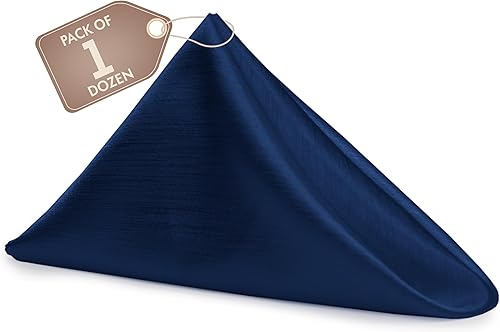 Miniatura 1 de Ultimate Textile -1 docena de servilletas reversibles Shantung Satin - Majestic - Servilletas de tela Majestic de 17 x 17 pulgadas, color azul marino