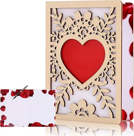 Amazon 木製グリーティングカード 母の日カード メッセージカード 誕生日カード バレンタインデーカード 手作りバースデーカード 木製記念日 カード 自然手作り木製ラブカード 多目的 誕生日 バレンタインデー 結婚式 母の日 父の日 結婚記念日 記念日 封筒付き