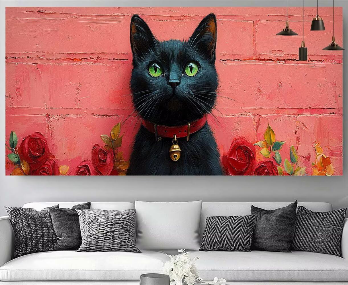 Chat Diamond Painting Fleur XXL 80x240cm Broderie Diamant Kit Complet Adulte - 8