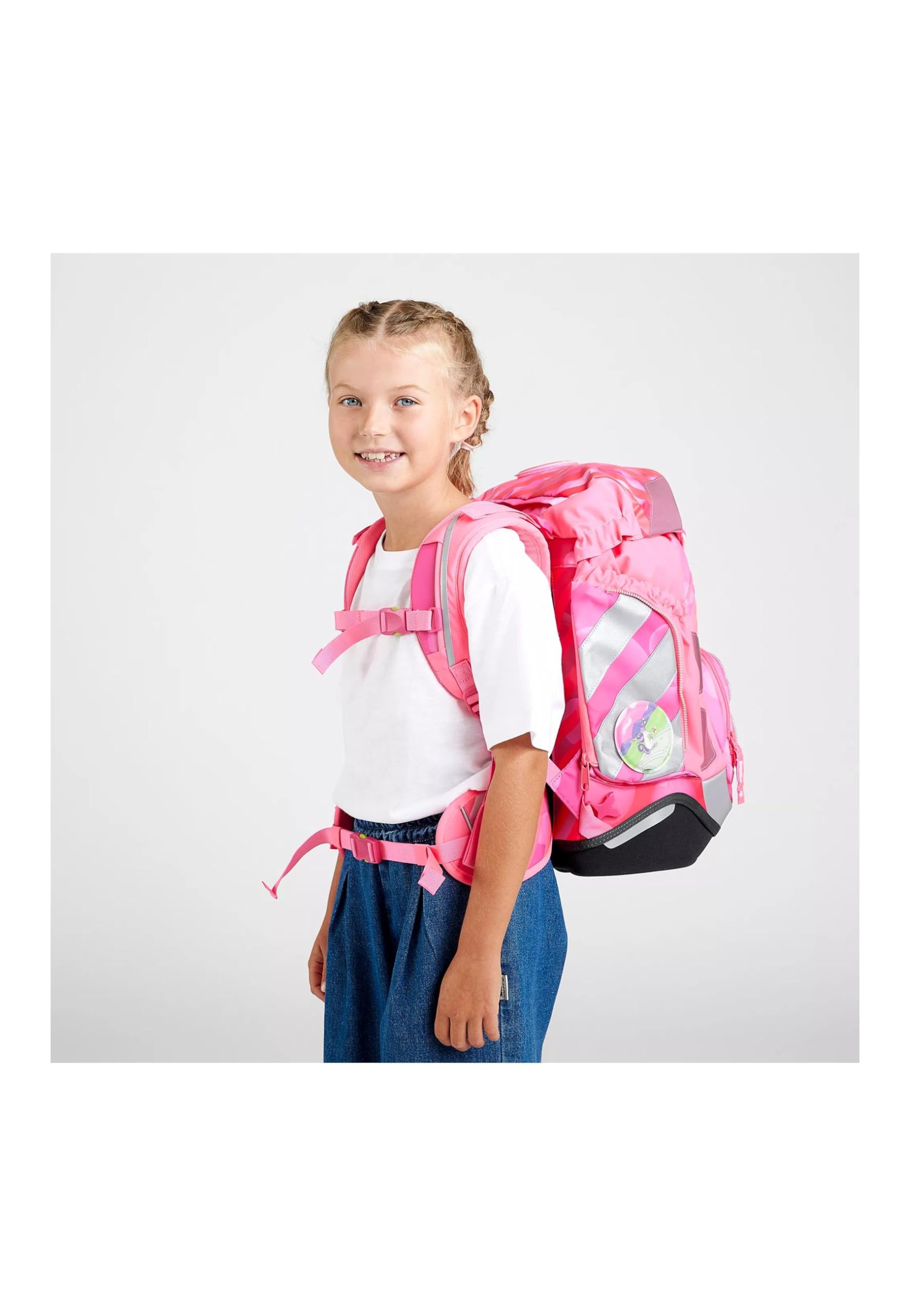 ergobag Schulranzen-Set Pack Set KuntBärbuntes Einhorn - Pink | 6-teiliges Set mit flexiblem ergonomischem Schulrucksack aus der Vorgänger-Kollektion für die 1. Klasse Grundschule