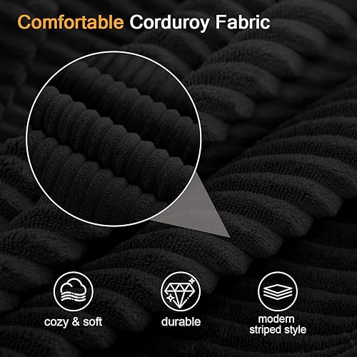 Miniatura 9 de COMAX Sofá cama convertible tamaño Queen, sofá plegable de pana plegable, colchón cama con almohadas traseras, sofá biplaza extraíble sin hueso,
