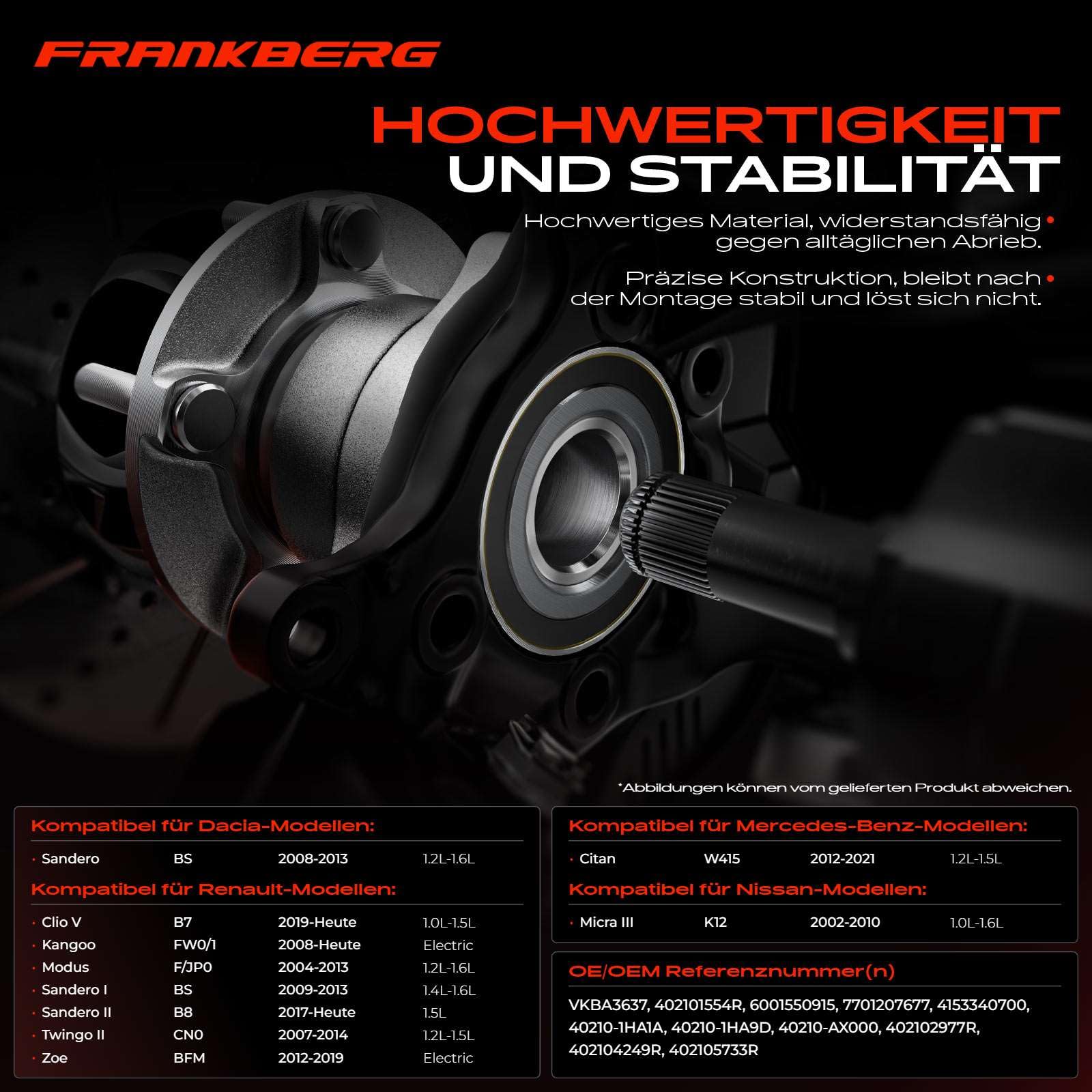 Frankberg 2x Radlager Radlagersatz VKBA3637