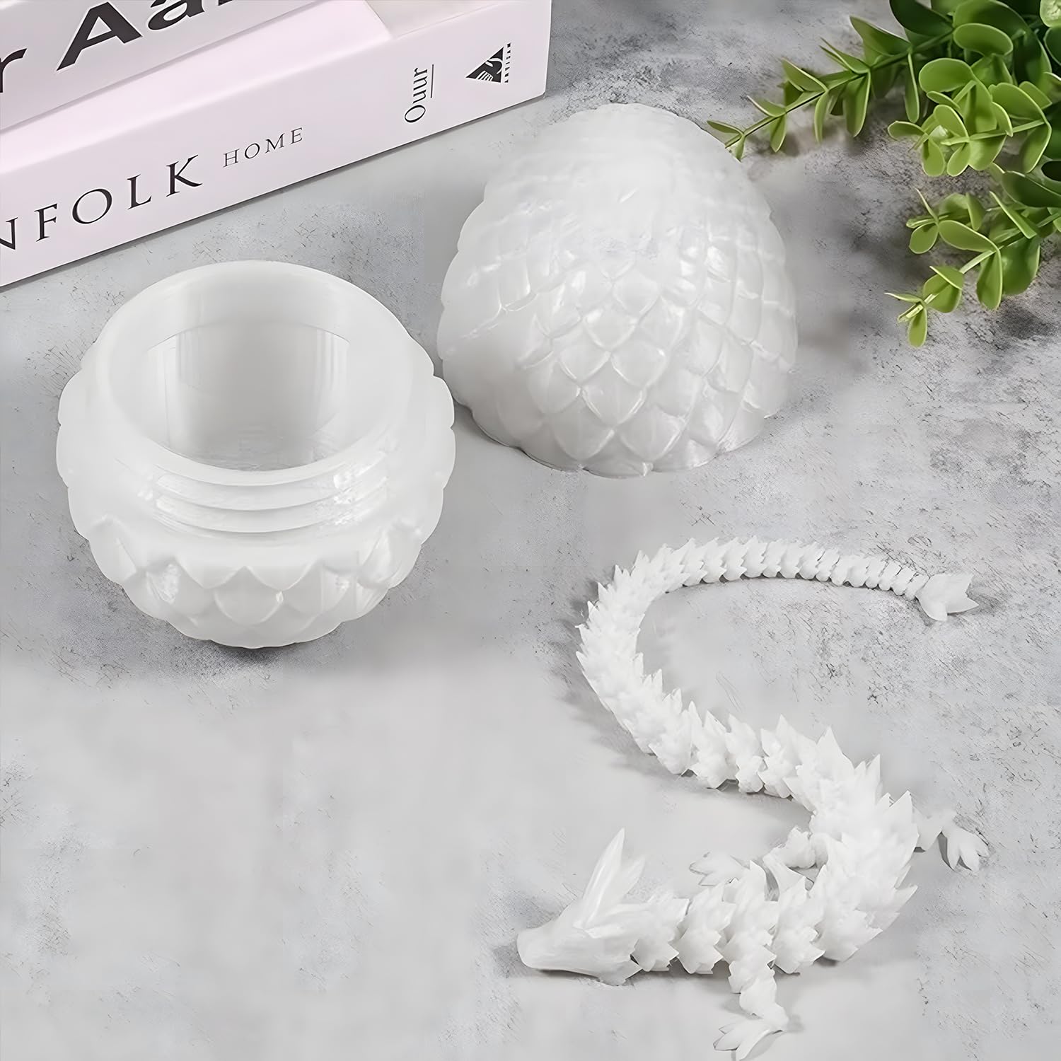 Œuf De Dragon Imprimé En 3D Avec Dragon Articulé - 30 Cm œuf + 13 Cm Dragon, Décoration Ou Jouet