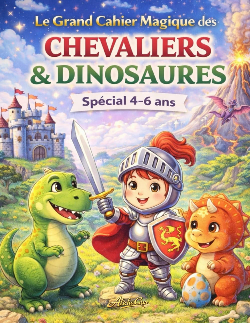 Le Grand Cahier Magique des CHEVALIERS & DINOSAURES: Spécial 4-6 ans (Les grands cahiers magiques, spécial 4-6 ans)