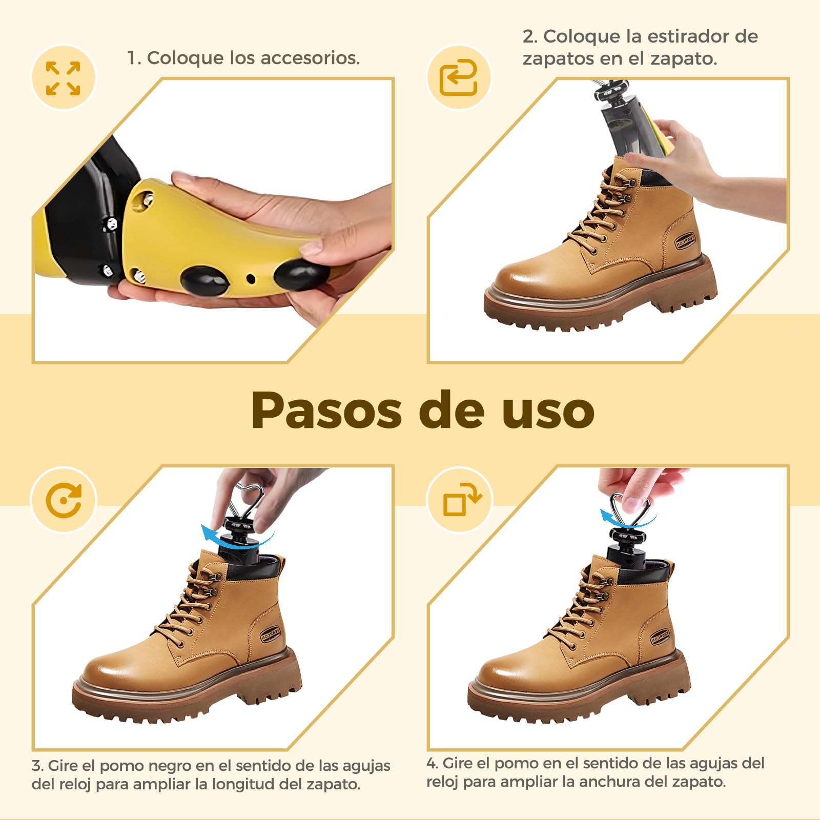 Horma Zapatos Ajustable 4 Direcciones Estirador de Zapatos Ancho Longitud Regulables 2 Piezas