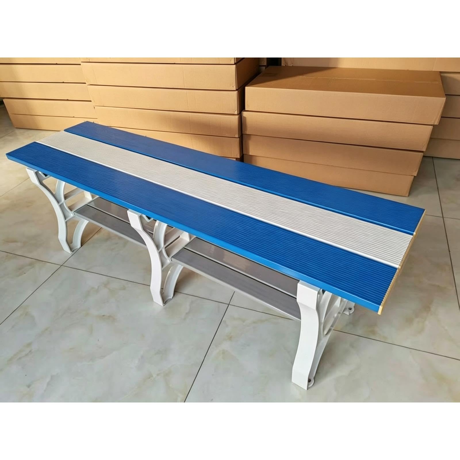 Banc Vestiaire Plastique ABS pour 2-3 Personnes avec Lattes Antidérapantes