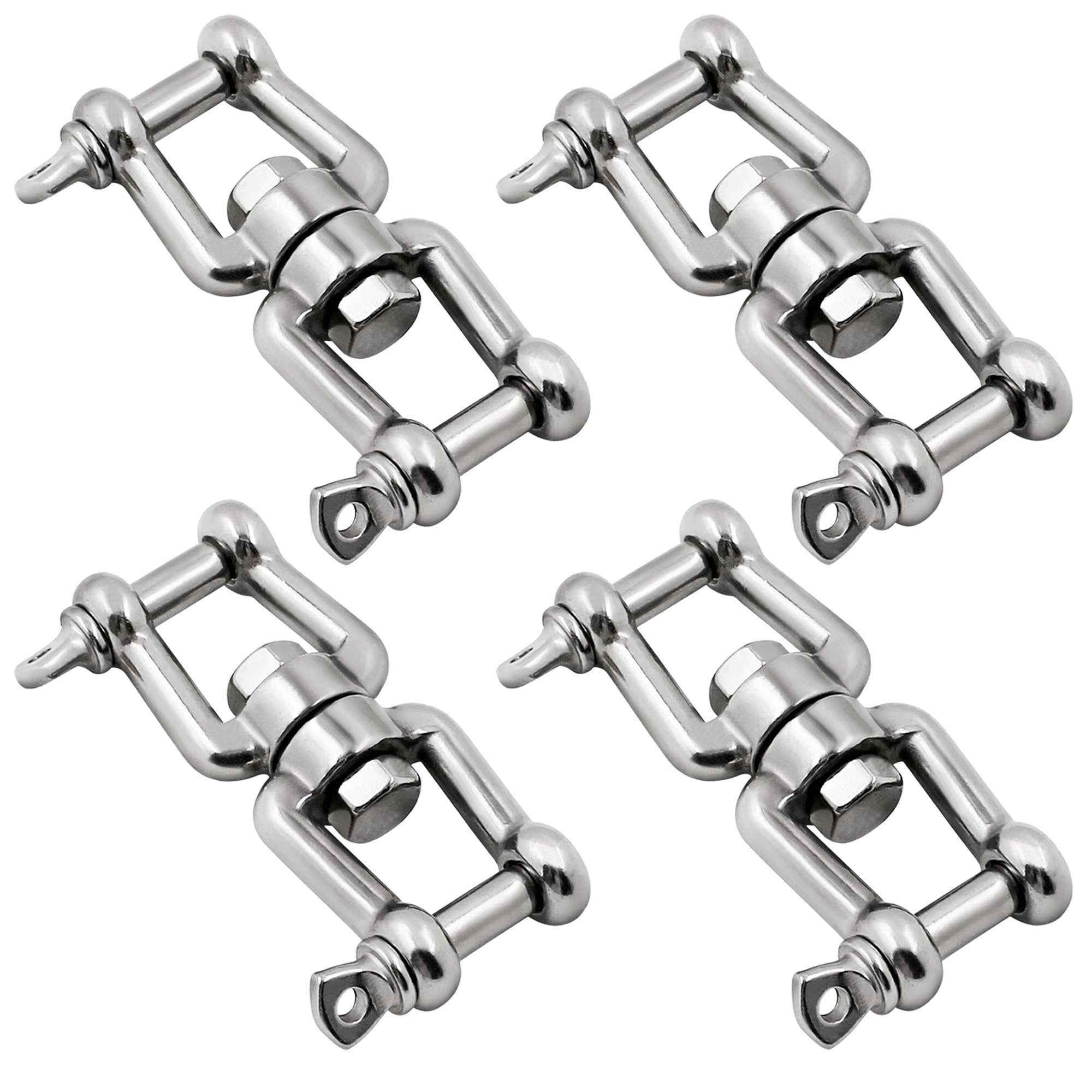 MEMUME Boat Anchor Swivel Shackle 1/4 inch 5/16 inch 3/8 inch 1/2 inch (4 Size) Jaw - Jaw Anchor China Swivel Connector 316 Stainless Steel Marine