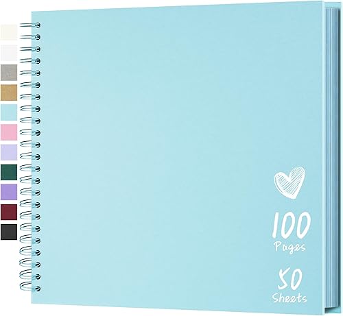 Vista 207 de Álbum de recortes de 8 x 8 pulgadas, álbum de recortes de papel kraft de tapa dura, álbumes de fotos, 40 páginas, perfecto para fotos de 4 x 6 / 5 x