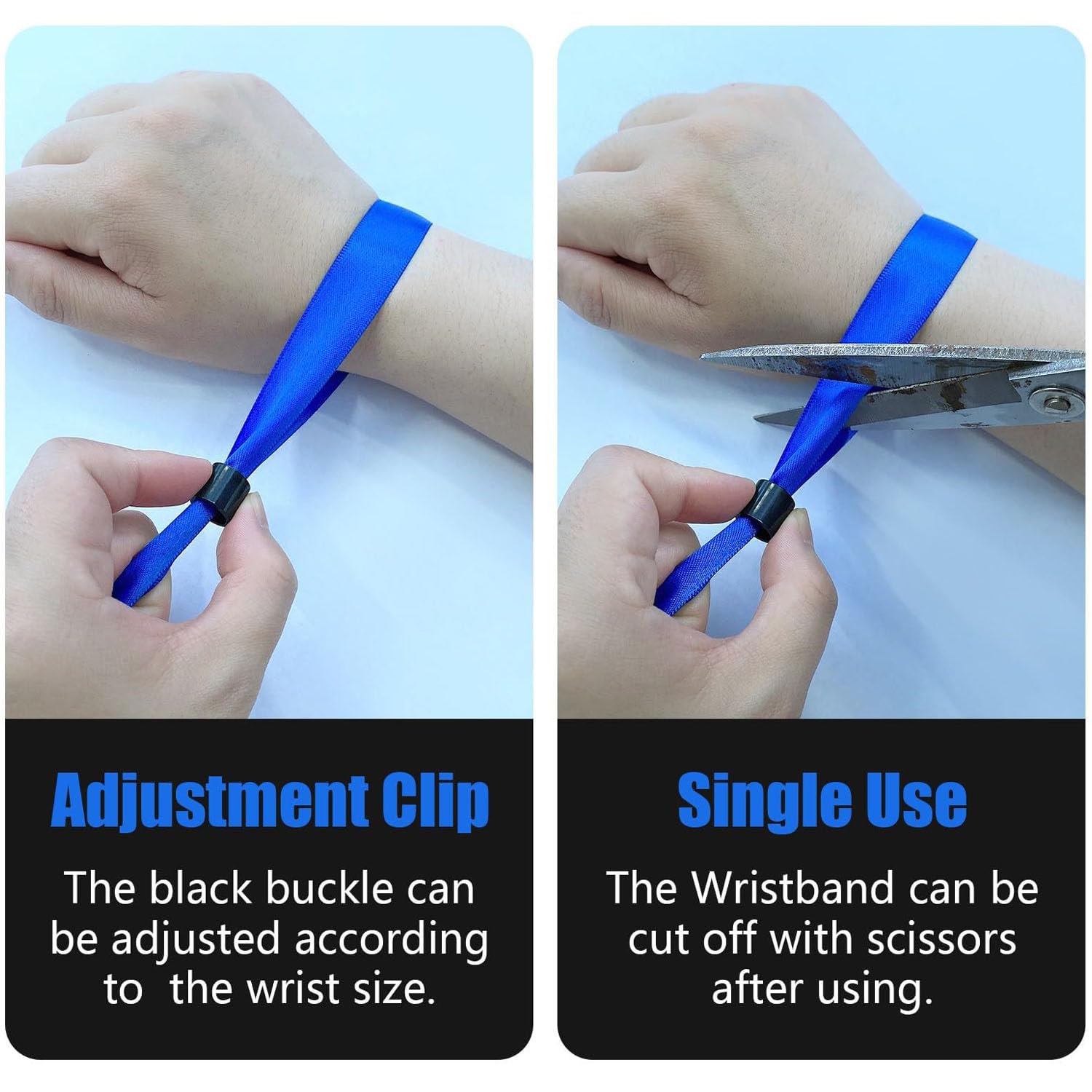 Cloth Event Wristband, WADY 100Pcs Disposable Cloth Wristbands Adjustable Event Wrist Bands - Image 3