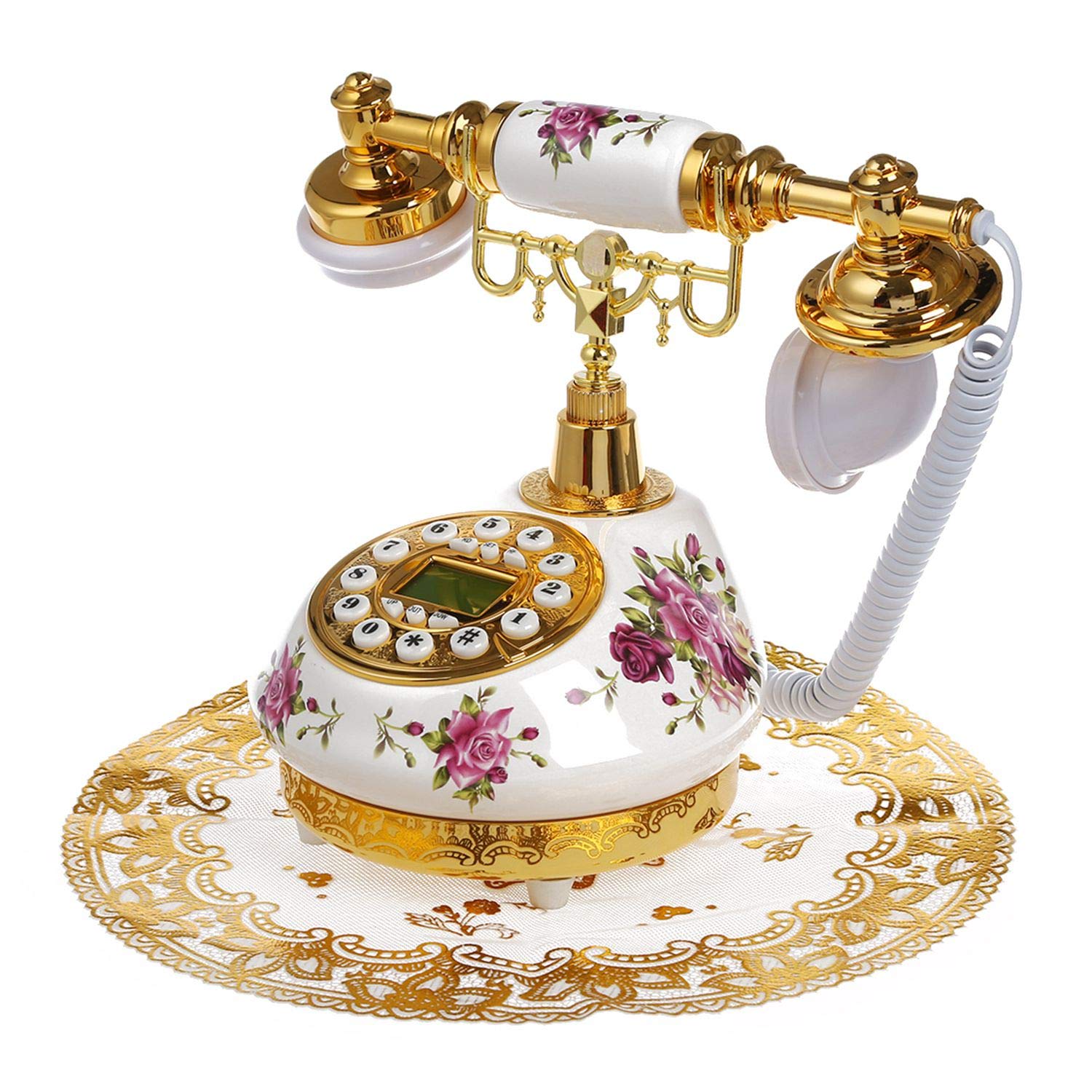 Telephone Fixe en Ceramique Retro Antique avec Repondeur Combine