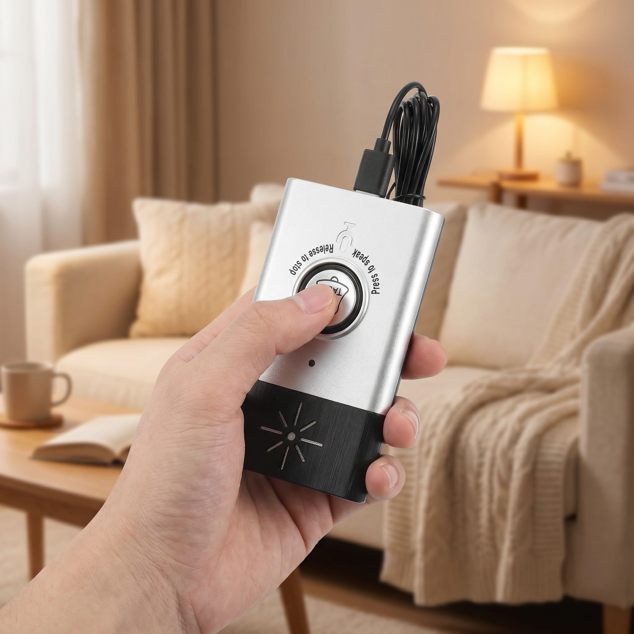 Healeved 1 paio di campanelli interattivi wireless con comando vocale - audio portatile con chiamata vocale per porta d'ingresso, ideale per anziani e camere da letto (batterie non incluse)