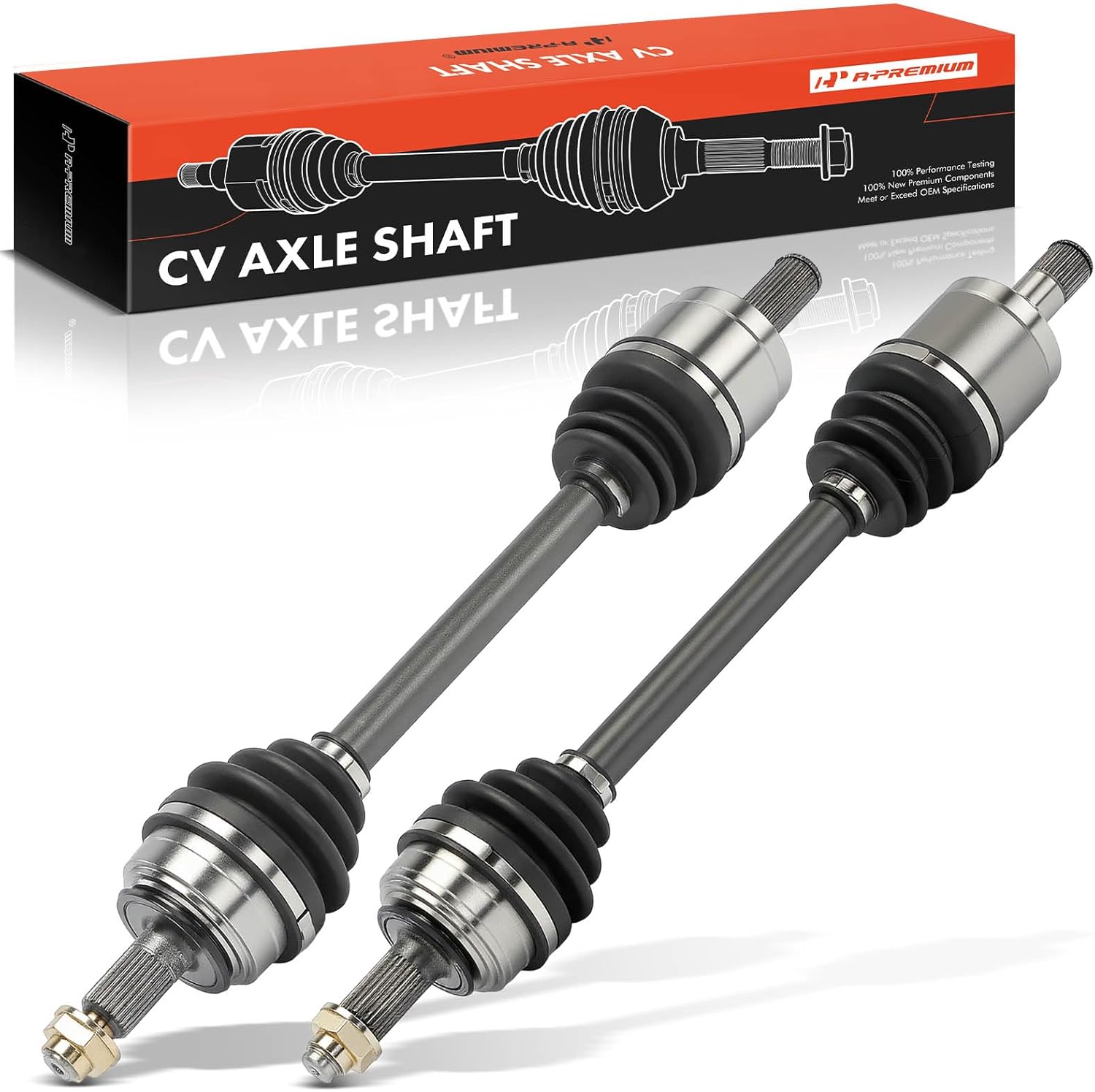 A-Premium Pair (2) Front CV Axle Shaft Assembly - Compatible with Honda Prelude 1988 1989, Driver and Passenger Side