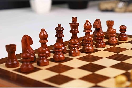 Miniatura 7 de RoyalChessMall-- Juego de ajedrez magnético de viaje con cajón, 10 pulgadas, madera de palisandro dorado