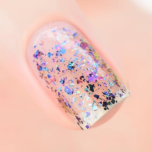 Miniatura 5 de ILNP Mayfield - Esmalte de uñas Ultra Chrome con copos, color morado, rosado, verde, dorado, azul