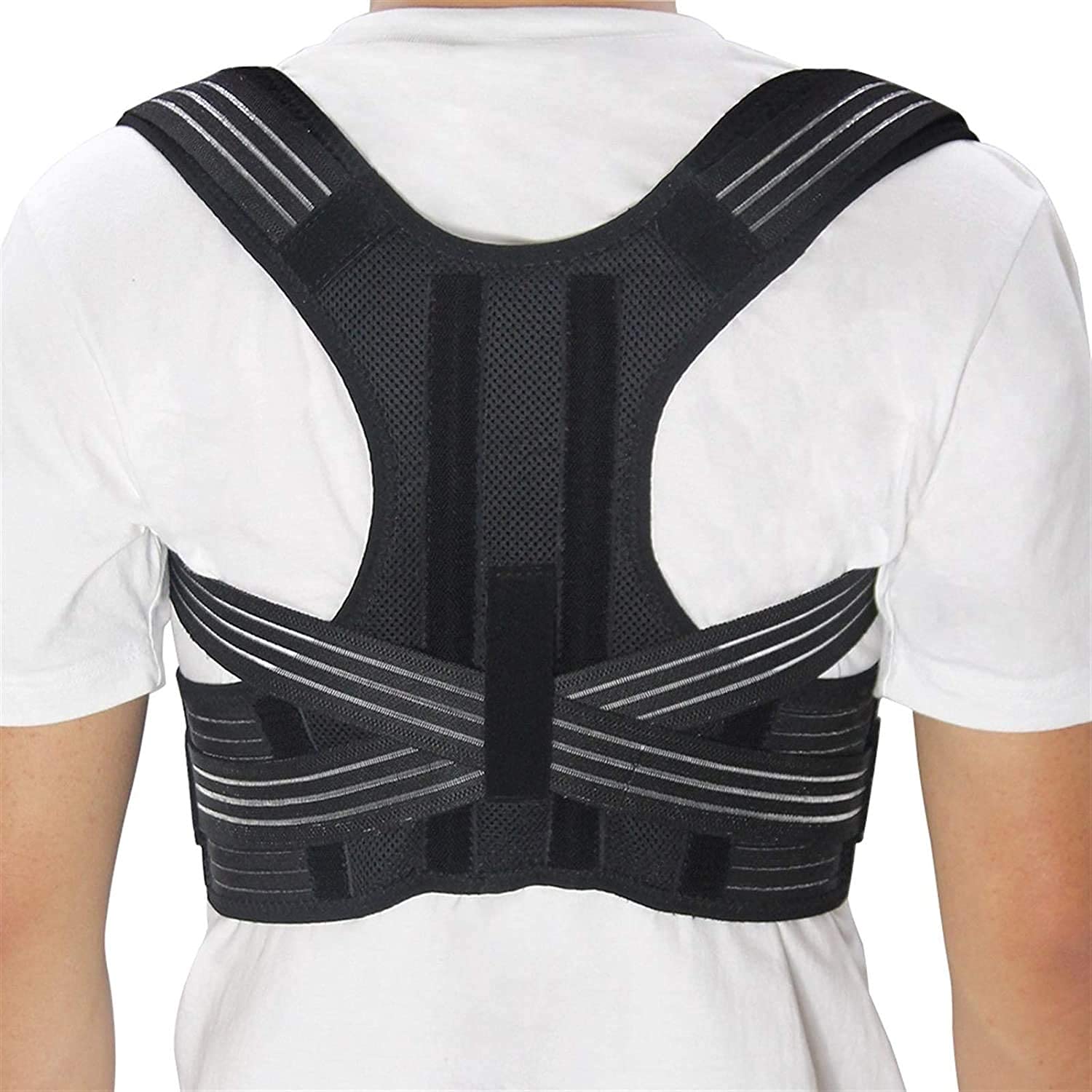 Correttore Posturale Tutore Spalla Cintura di Sostegno Schiena per Cintura Unisex Postura Spalla, Tutore Schiena Superiore Regolabile per Clavicola per Sostenere Collo, Schiena e Spalle (Dimensioni:
