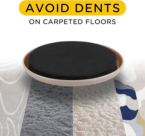 Miniatura 4 de new space - Deslizadores de muebles para alfombras, 8 piezas deslizantes redondos de 5 pulgadas para mover muebles, deslizadores móviles de muebles
