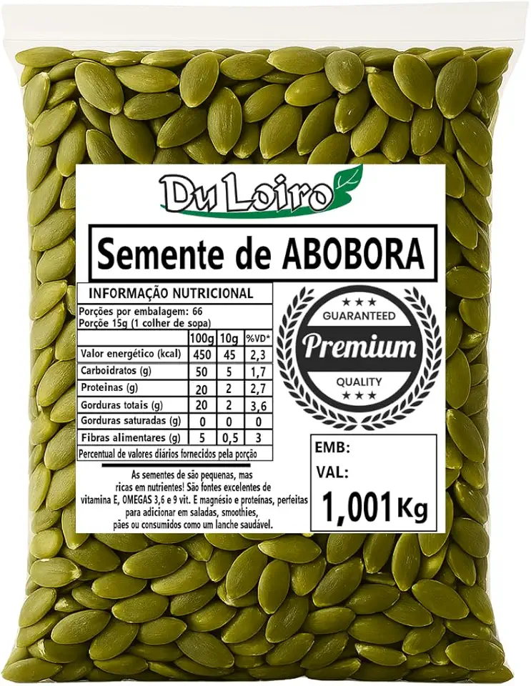 Semente de Abóbora Crua 1,001kg com alto rendimento