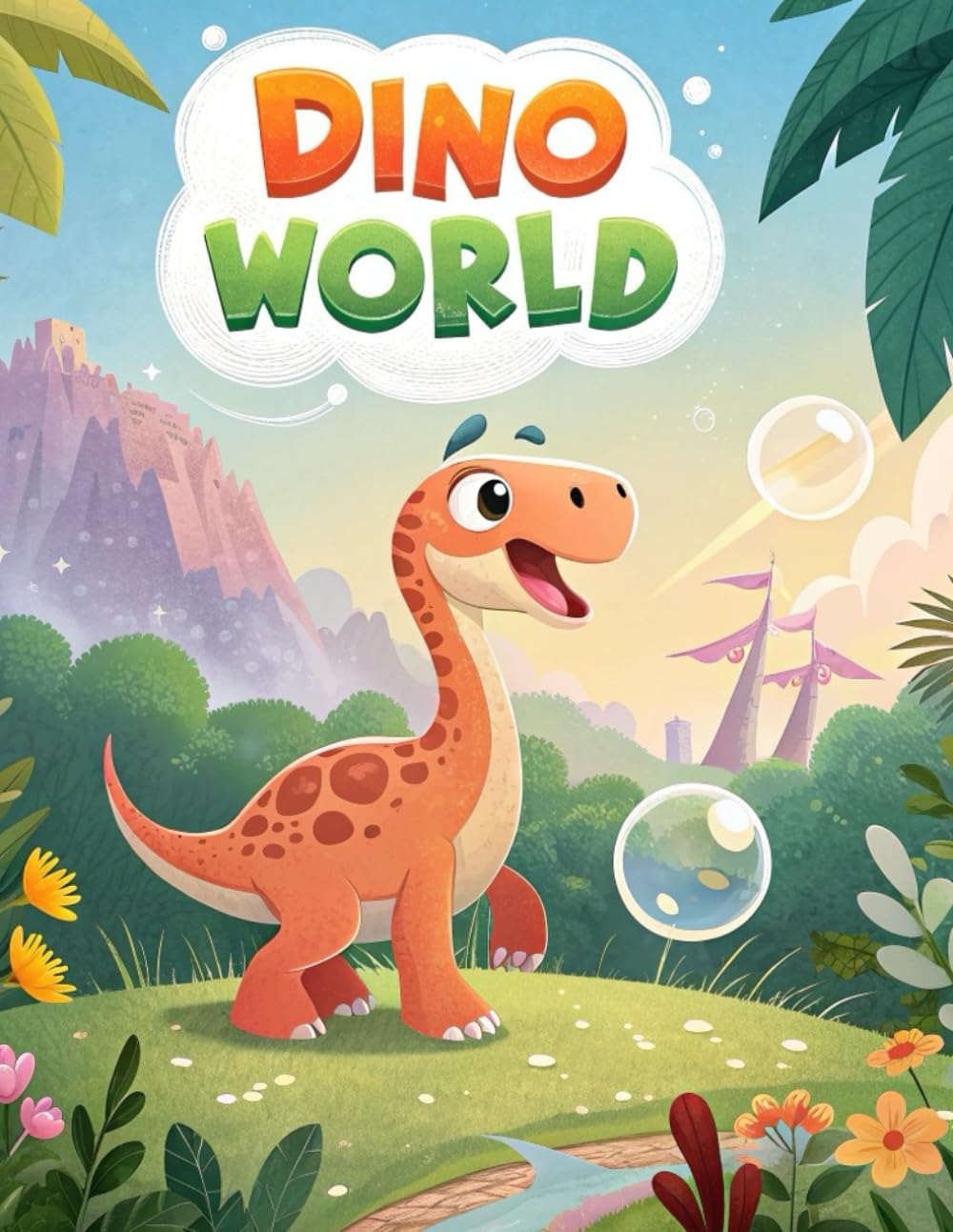 Dino World: Coloring Book for Kids: 50 Fun Dinosaur Pages for Ages 4-8