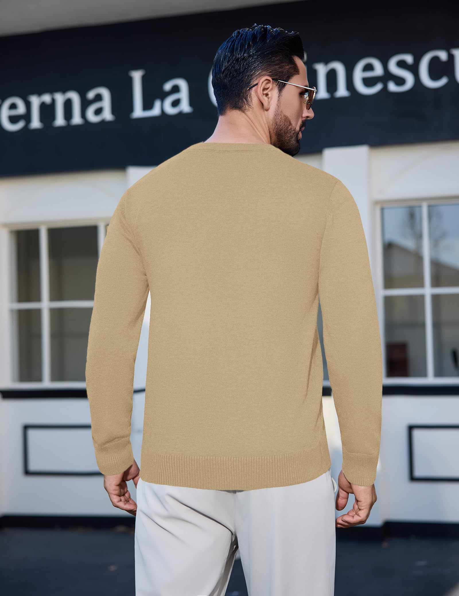 iClosam Pull Homme Col V Pulls d'automne Et d'hiver Hommes Pull en Maille Pullover en Cotone Classiques