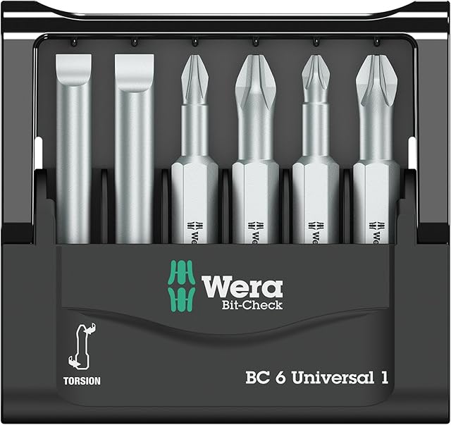 Wera Bit-Check 6 Universal 1 SB Bit Set, PH/PZ/SL, 6PC, 05073635001