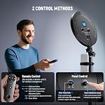 NEEWER Basics 12" 24W Large Ring Light with 68" Stand/Phone Holder/Remote for iPhone Video Recording Selfie Streaming Makeup Studio Photography, 3000K-6500K CRI98 Full Screen LED Panel Lighting, BR13