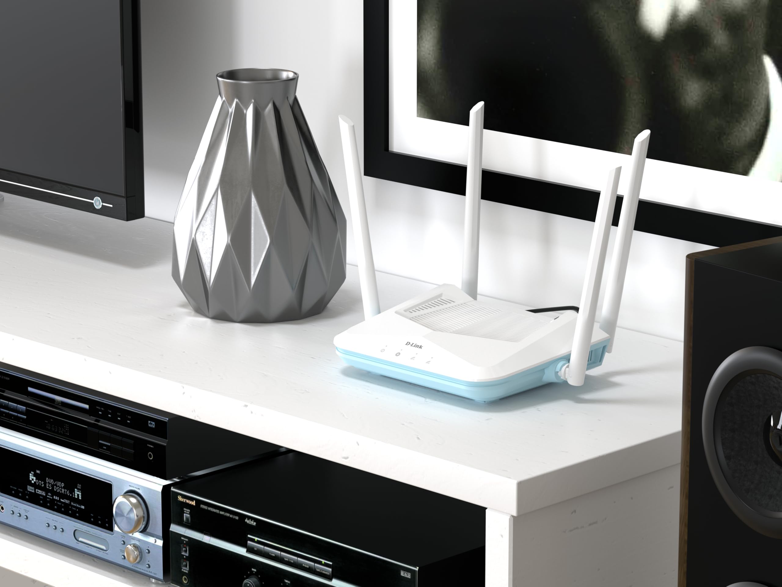 D-Link R15 Routeur Smart Eagle Pro IA WiFi AX1500, Gigabit, Optimiseur de trafic, contrôle Parental IA, MU-MIMO, 1024 QAM, OFDMA, WPA3, D-Link Wi-FI Mesh. Fonctionne avec Alexa/Google Assistant.