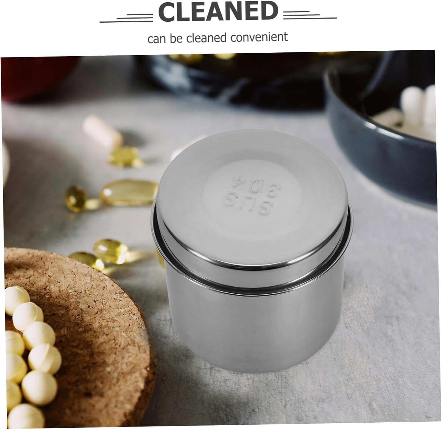 2pcs Stainless Steel Gauze Jar Air Tight Lid Sterilization Container for Dressings Iodine