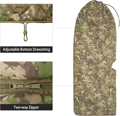 Vista 155 de LOOGU Manta de camuflaje con aislamiento impermeable para acampar al aire libre, senderismo, caza, supervivencia, mochilero, picnic Alpha Green