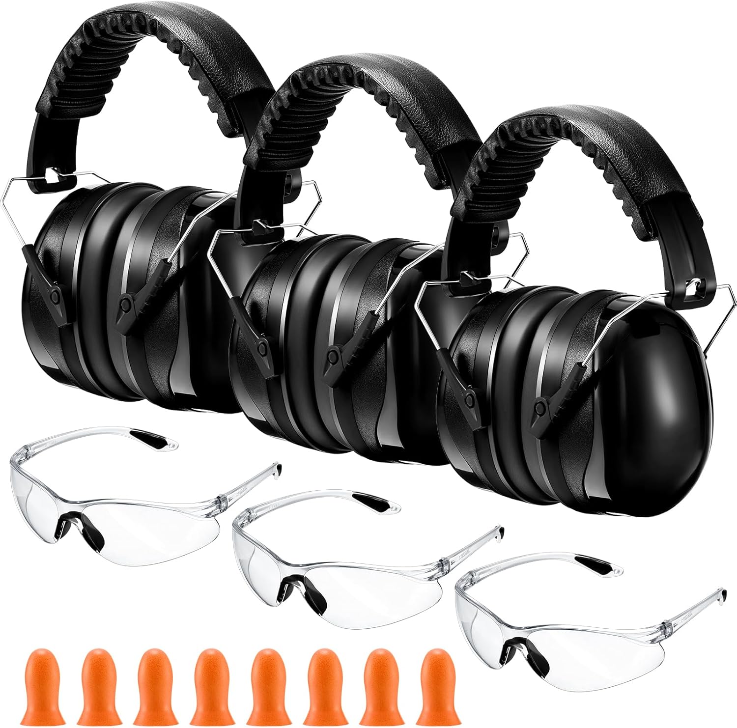 TrelaCo 3 Set 28db Shooting Ear Protection Safety Earmuffs Set for the Range, Shooting and Hunting
