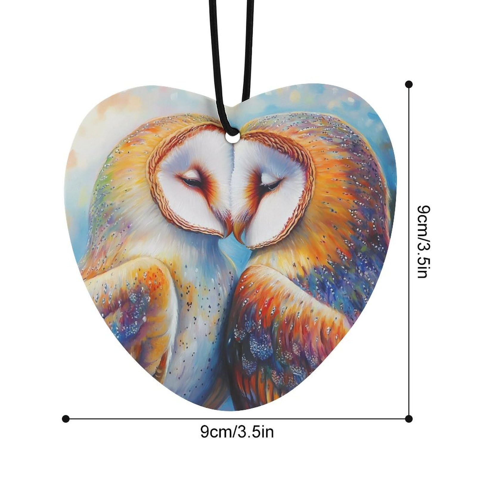 Owls Couple Car Air Freshener Hanging Aromatherapy Tablets for Car Accessories Love form