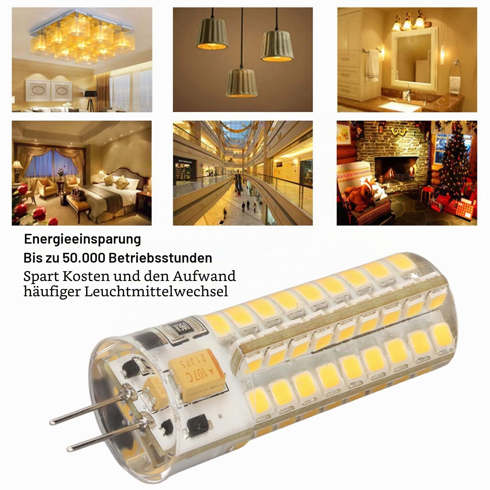 Haofy 6pcs G4 LED Birne 700LM 7W 72LED 360 Grad Beleuchtung Silikon G4 Birne für Deckenleuchte Wandleuchte AC DC12V G4 LED Glühbirne G4 Glühbirne Glühbirne(#2)