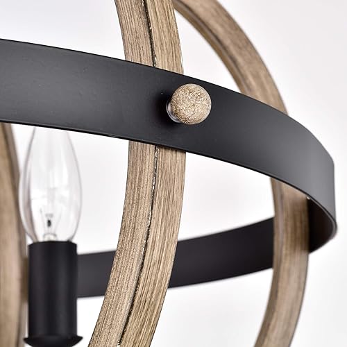 Miniatura 7 de ACLand Lámpara de araña lineal de 5 luces para isla de cocina, iluminación colgante de metal industrial para techo colgante para comedor y sala de