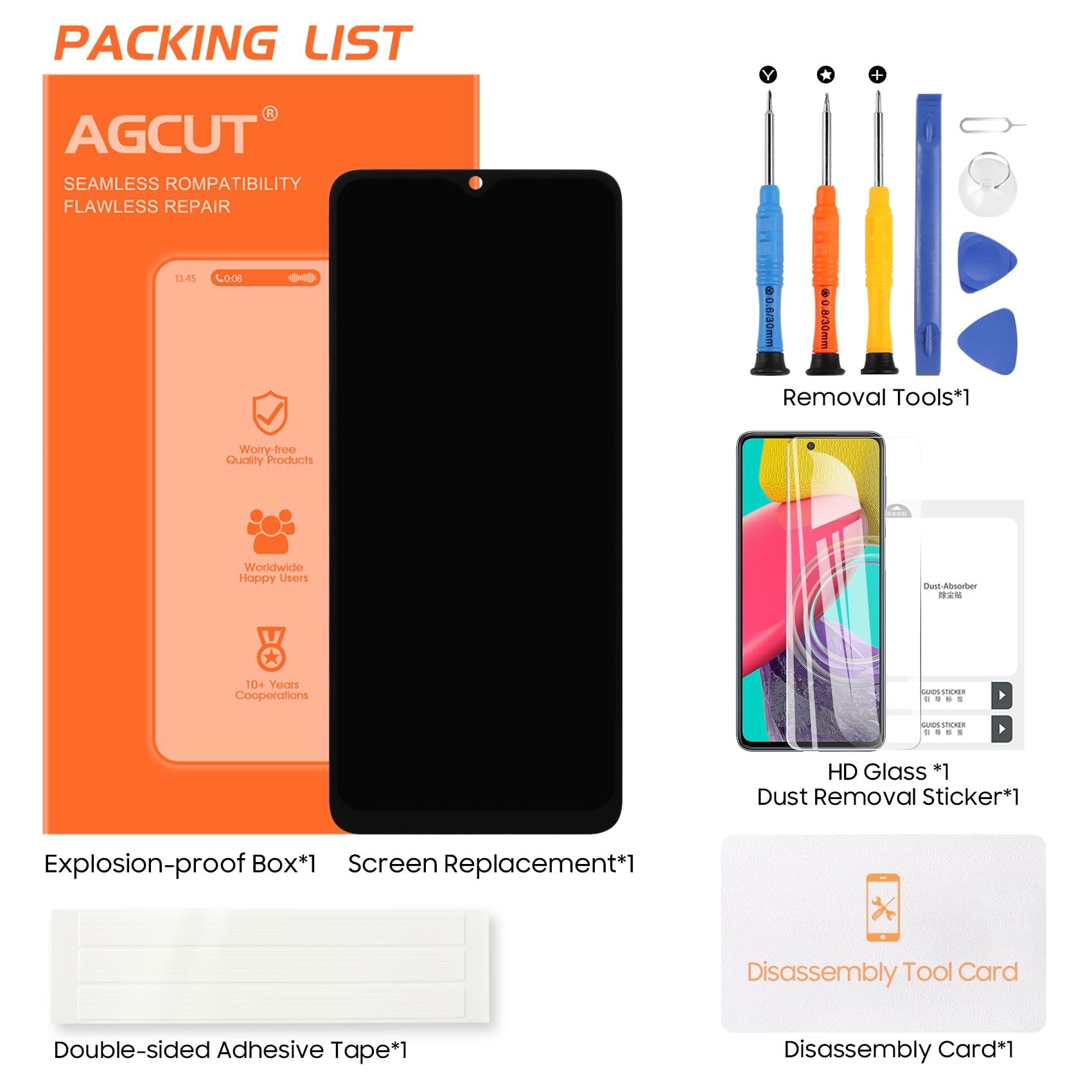 AGCUT Écran LCD pour Redmi A3 LCD Display pour Xiaomi Redmi A3 23129RN51X Écran de Rechange Replacement Tactile Digitizer Assemblée avec Réparation Outils (Noir sans Cadre)